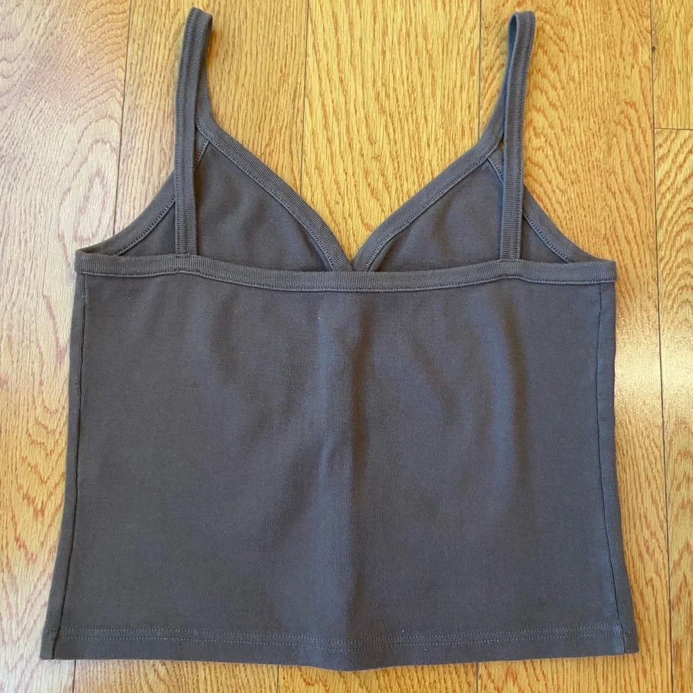Brandy Melville John Galt Brown Zelly button down Tank Top, one size - Picture 4 of 5